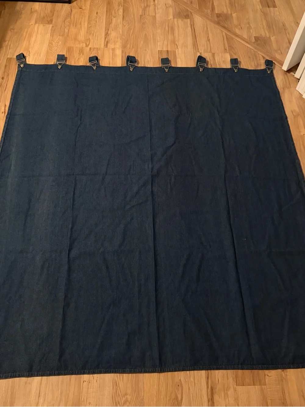 Blue Denim Overall Curtain With Clasp 54.5” Wide x 65” Long 1 Panel